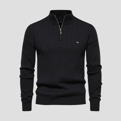 Ernest | Ribbed Quarter Zip Jumper 1