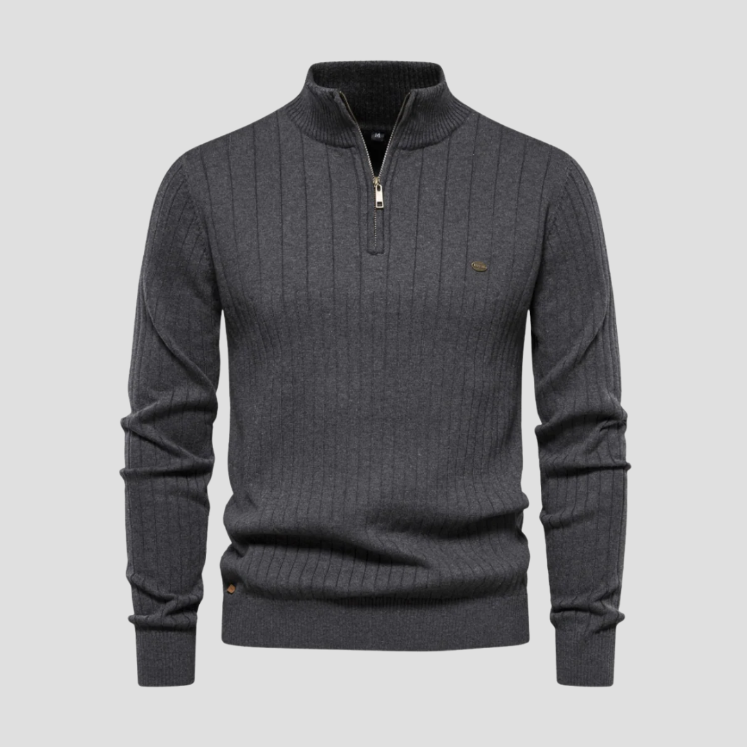 Ernest | Ribbed Quarter Zip Jumper 2