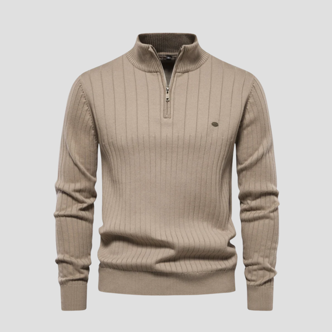 Ernest | Ribbed Quarter Zip Jumper 3