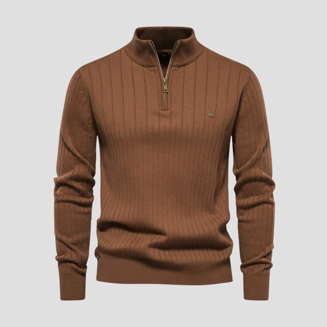 Ernest | Ribbed Quarter Zip Jumper 4