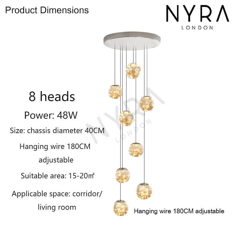Luxury Crystal Staircase Pendant Light Fixture