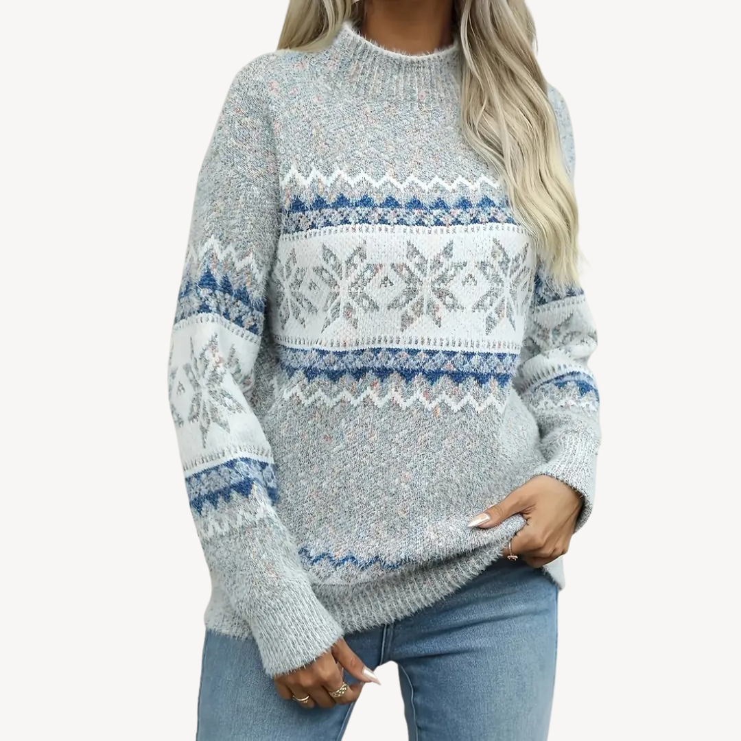 VogeLuxe | Women’s Snowflake Knitted Sweater