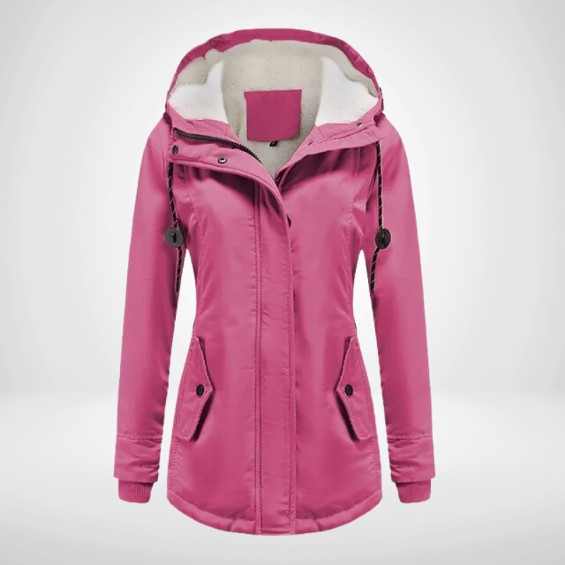 Warm Women's Hooded Fleece Jacket Coat - VogeLuxe