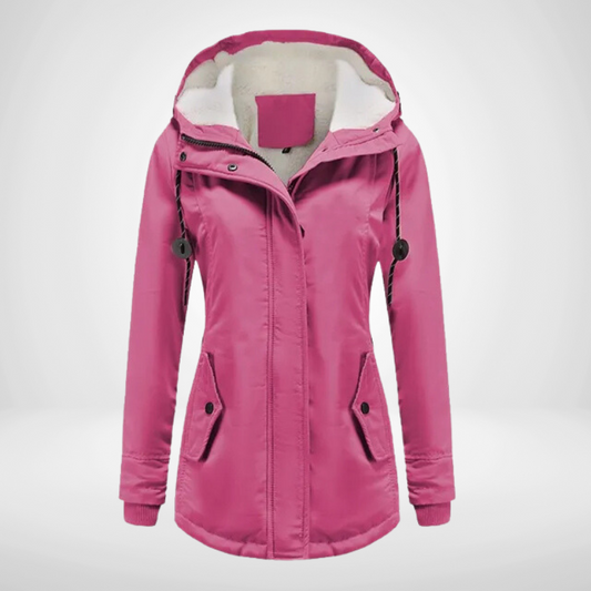 Warm Women's Hooded Fleece Jacket Coat - VogeLuxe