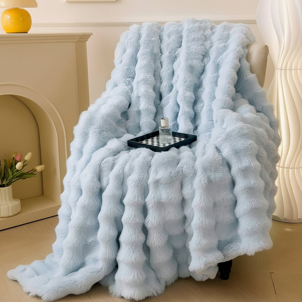 Luxury Faux Fur Blanket for Sofa and Bed