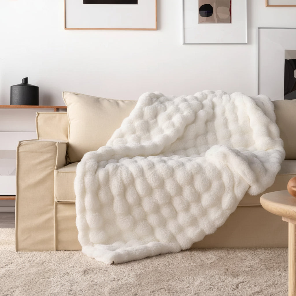 Luxury Faux Fur Blanket for Sofa and Bed