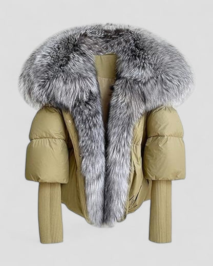 Faux Fur Collar Puffer Jacket for Women