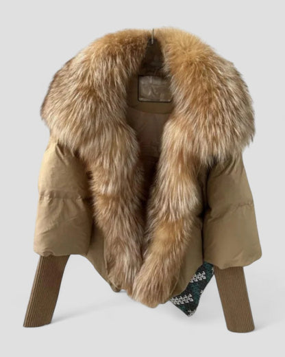 Faux Fur Collar Puffer Jacket for Women