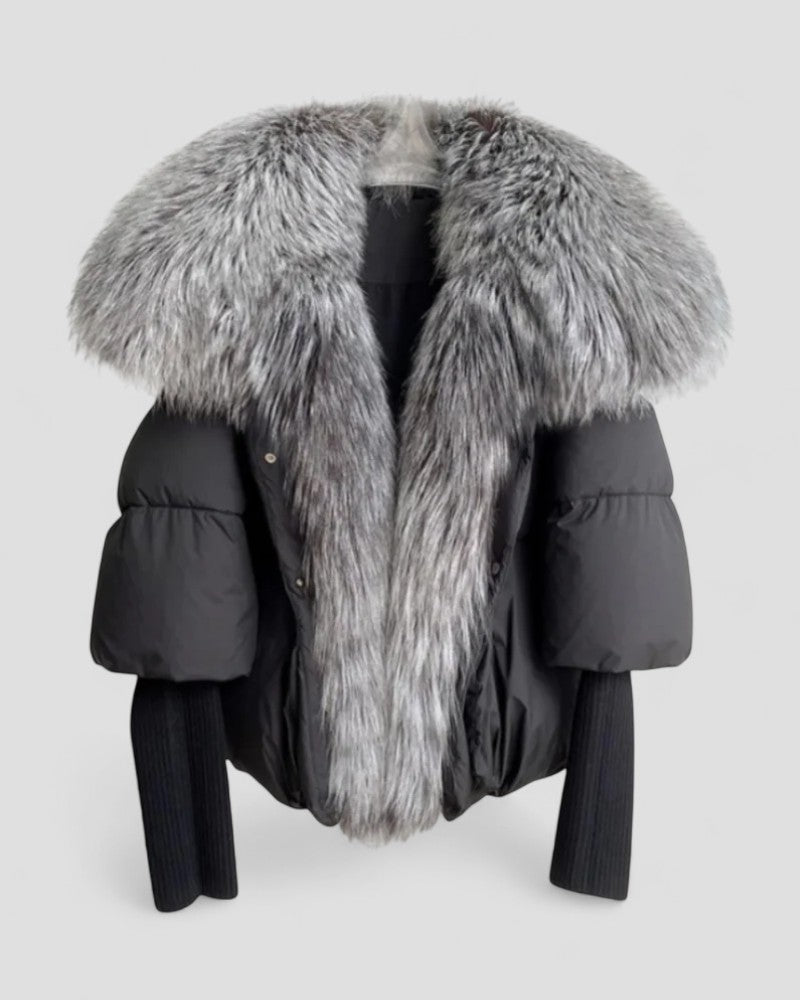 Faux Fur Collar Puffer Jacket for Women