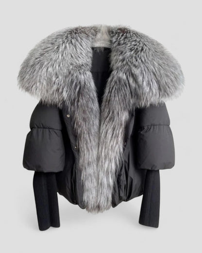 Faux Fur Collar Puffer Jacket for Women