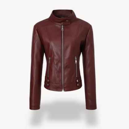 VogeLuxe | Women’s Contrast Leather Jacket