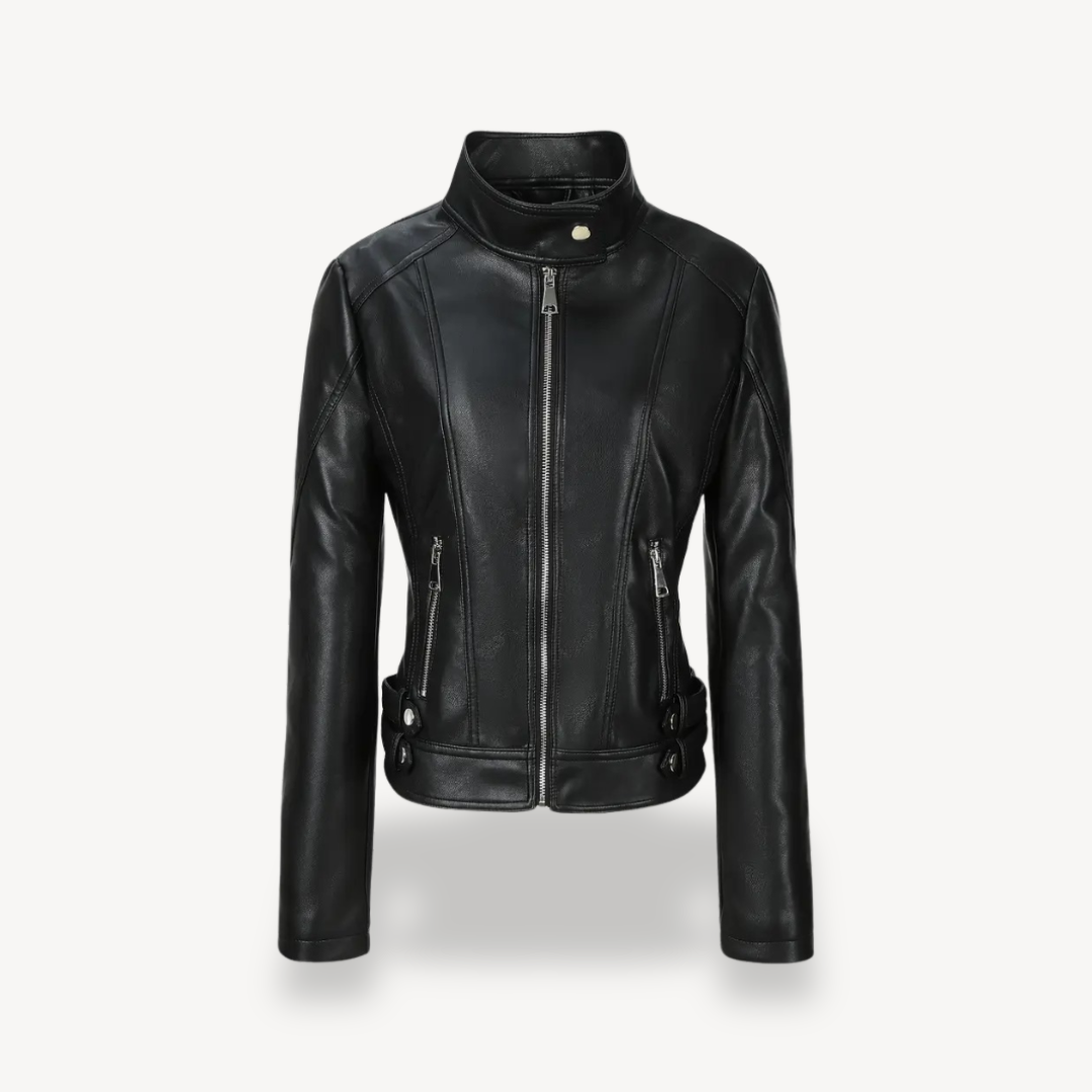 VogeLuxe | Women’s Contrast Leather Jacket