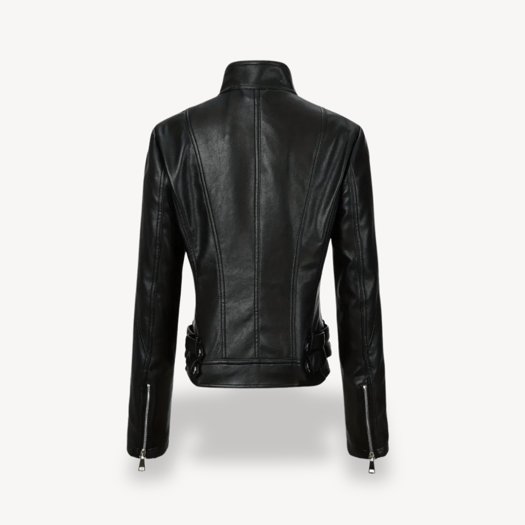 VogeLuxe | Women’s Contrast Leather Jacket