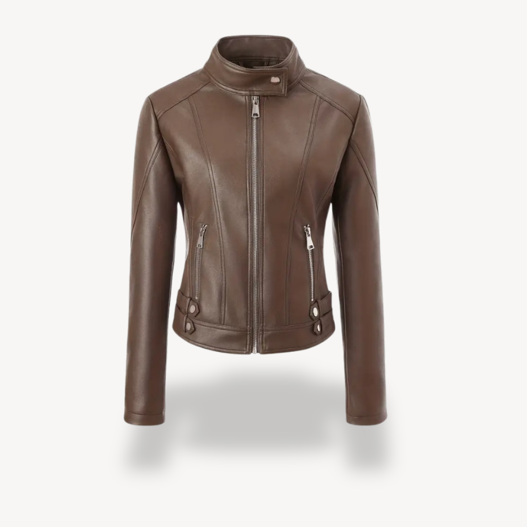 VogeLuxe | Women’s Contrast Leather Jacket
