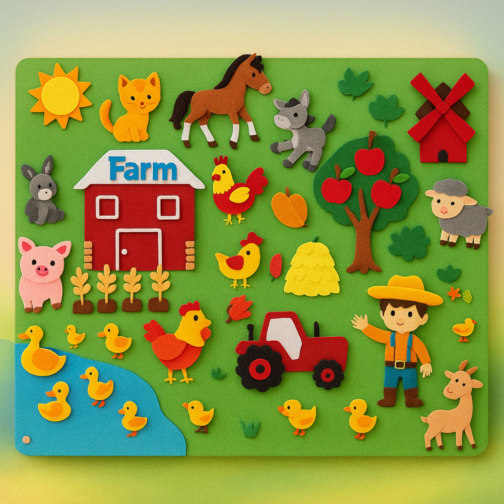 Colorful Educational Kids Felt Learning Board