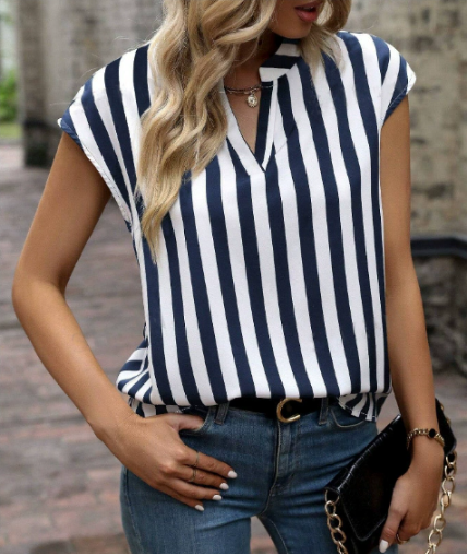 Comfy V Neck Summer Blouse - VogeLuxe