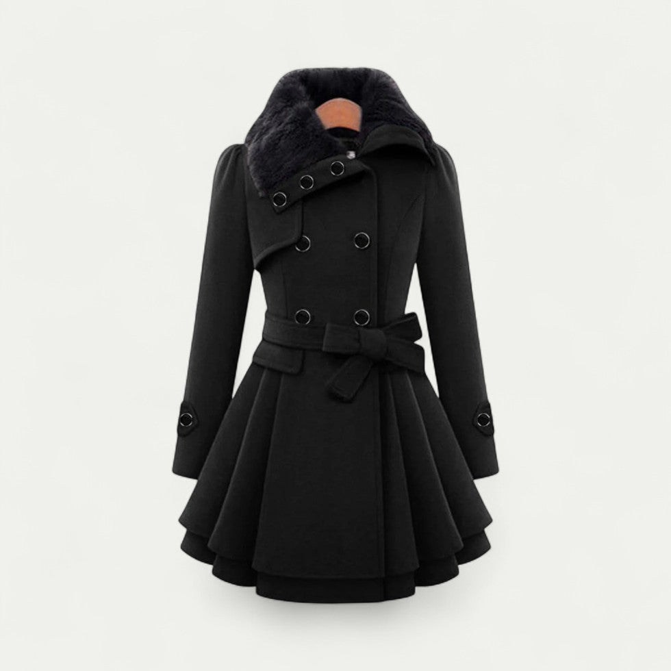 Flared Double Breasted Winter Trench Coat for Women 0