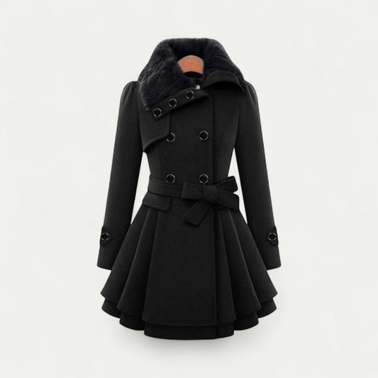 Flared Double Breasted Winter Trench Coat for Women 0