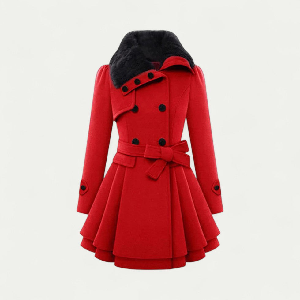 Flared Double Breasted Winter Trench Coat for Women 2