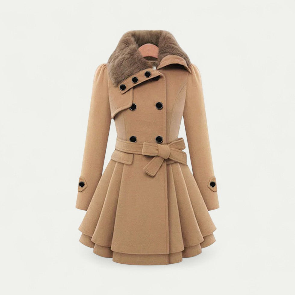 Flared Double Breasted Winter Trench Coat for Women 3