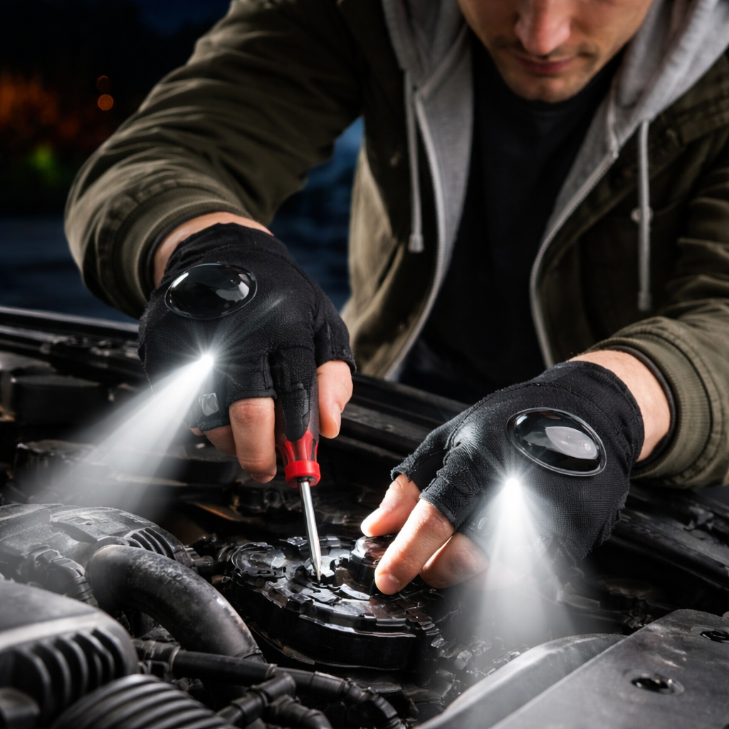 Waterproof LED Gloves for Outdoor Work Hands Free Light - VogeLuxe