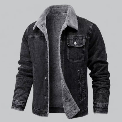 Fleece-Lined Men's Denim Jacket