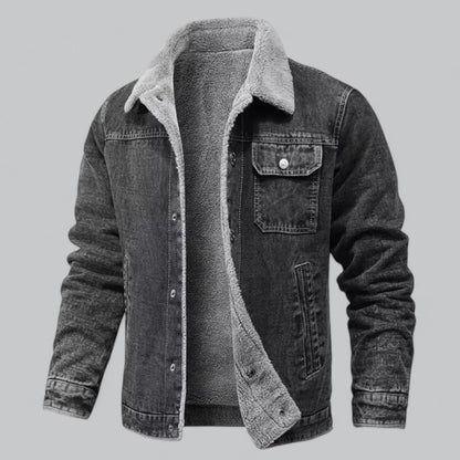 Fleece-Lined Men's Denim Jacket