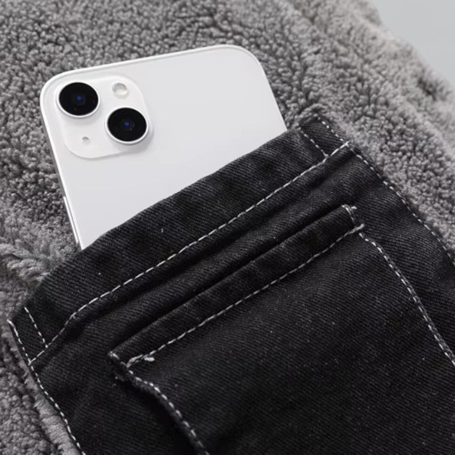 Fleece-Lined Men's Denim Jacket