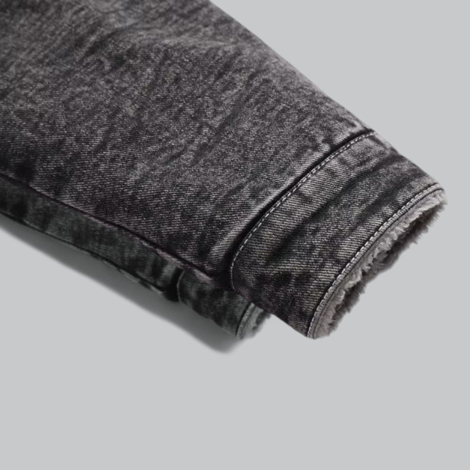 Fleece-Lined Men's Denim Jacket