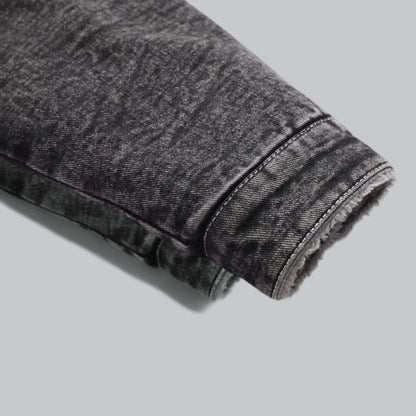 Fleece-Lined Men's Denim Jacket