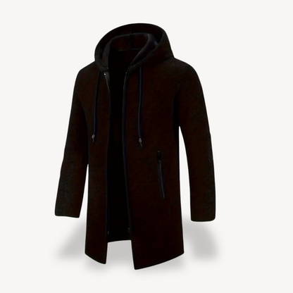 VogeLuxe | Men’s Long Hooded Fleece Coat