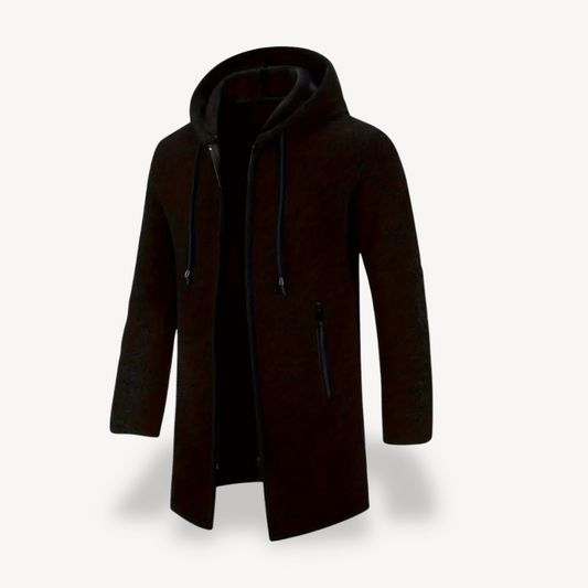 VogeLuxe | Men’s Long Hooded Fleece Coat