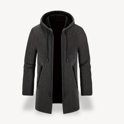 VogeLuxe | Men’s Long Hooded Fleece Coat