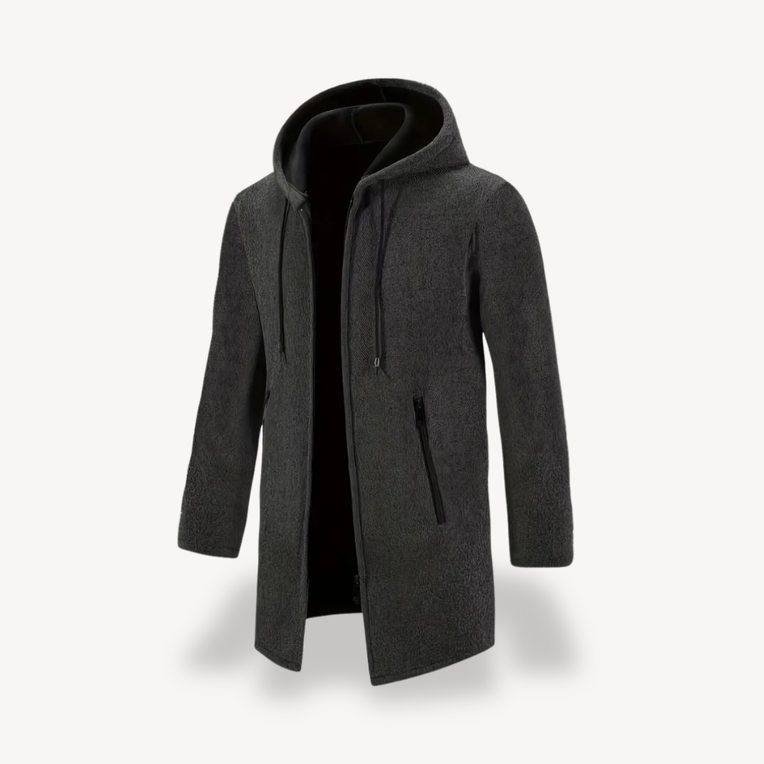 VogeLuxe | Men’s Long Hooded Fleece Coat