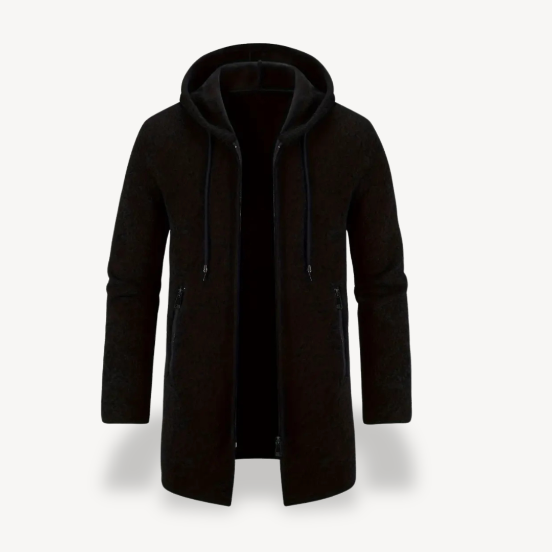 VogeLuxe | Men’s Long Hooded Fleece Coat