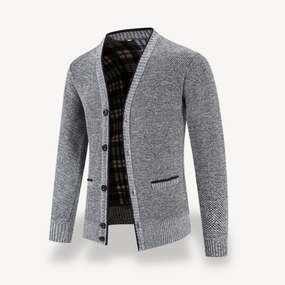 Fleece Lined Button Cardigan Jacket Men