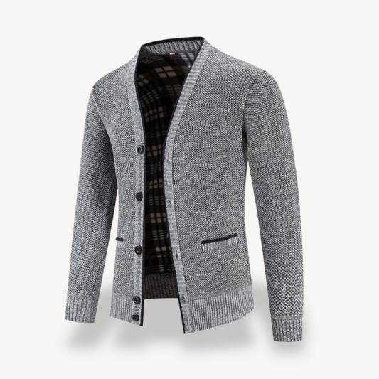 Fleece Lined Button Cardigan Jacket Men