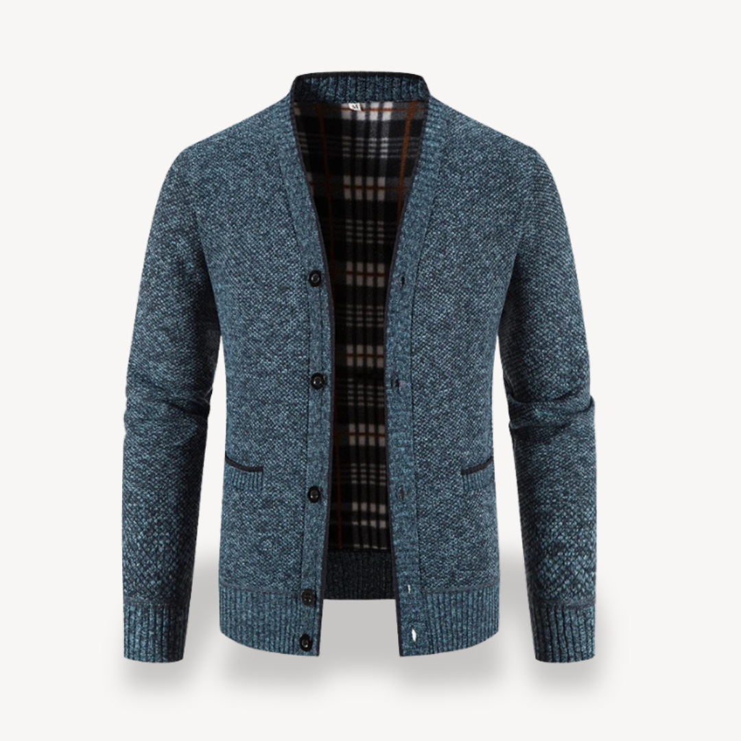 Fleece Lined Button Cardigan Jacket Men