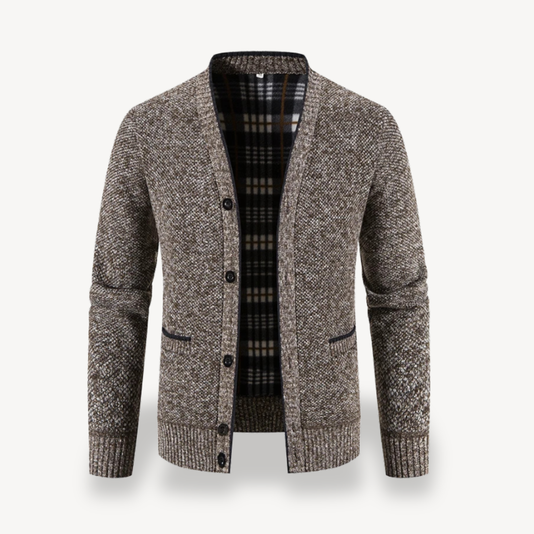 Fleece Lined Button Cardigan Jacket Men