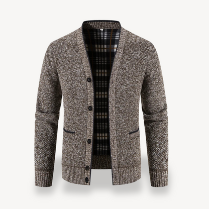 Fleece Lined Button Cardigan Jacket Men