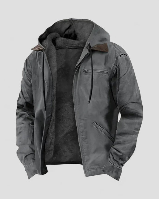VogeLuxe | Fleece Lined Hooded Winter Jacket for Men