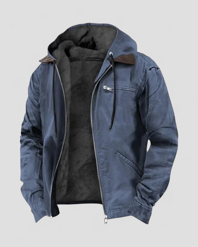 VogeLuxe | Fleece Lined Hooded Winter Jacket for Men
