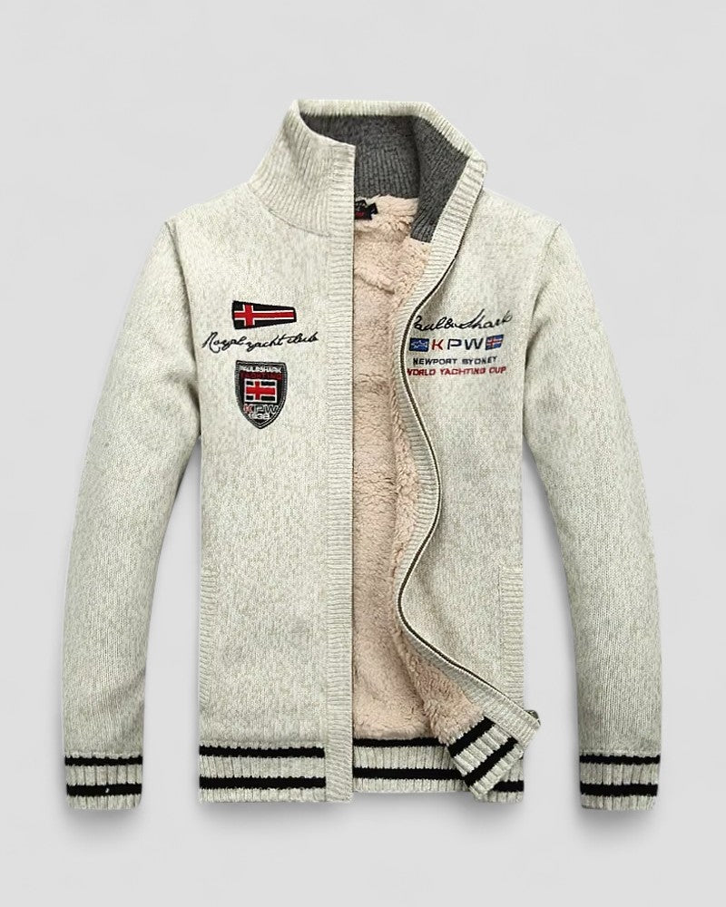 VogeLuxe | Men’s High Collar Knit Cardigan Jacket