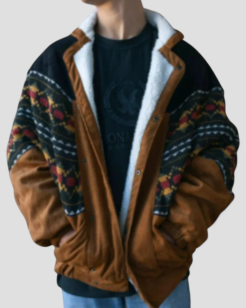 VogeLuxe | Men’s Patterned Sherpa Jacket