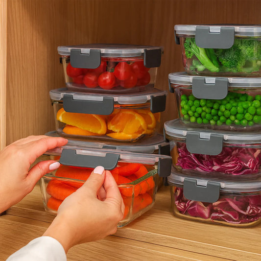 Clear Glass Storage Containers Airtight Set - VogeLuxe
