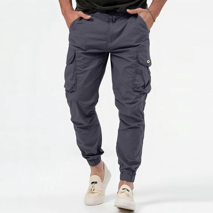 Men's Slim Fit Cargo Pants with Extra Pockets - VogeLuxe