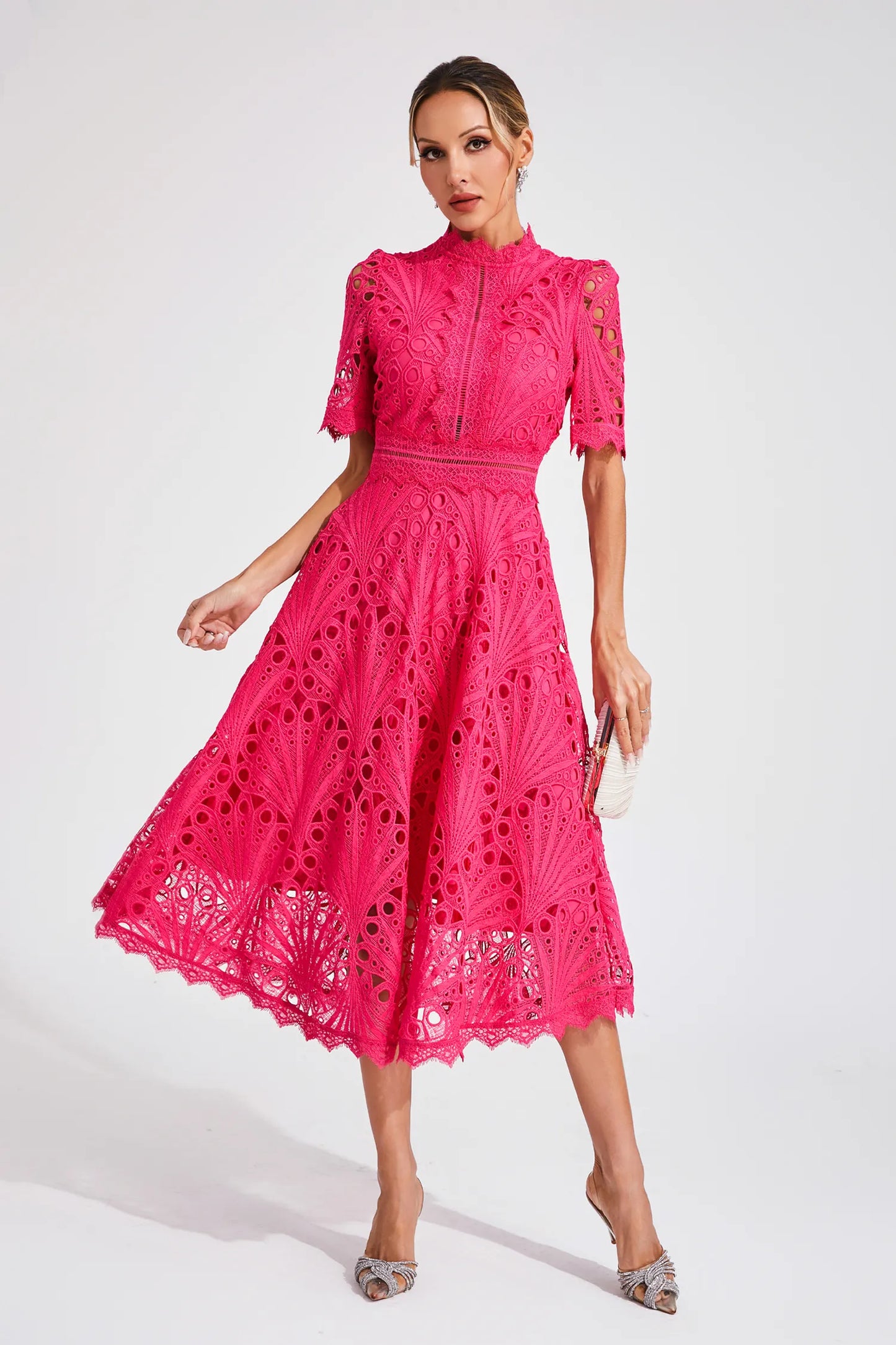 Beautiful Floral Knee Length Dress for Ladies