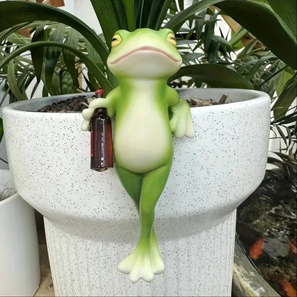 Colorful Frog Figurine Wine Charm Decor