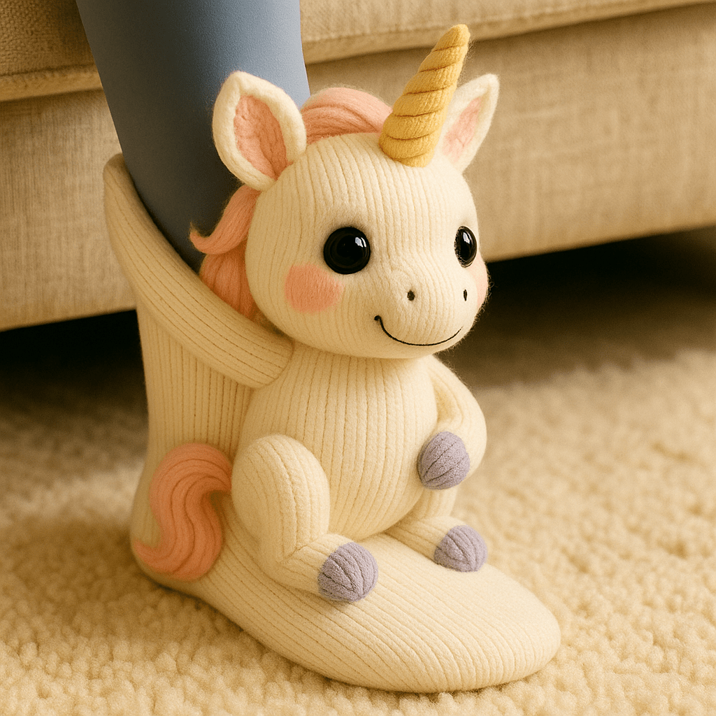 Soft Animal Print Non Slip House Socks