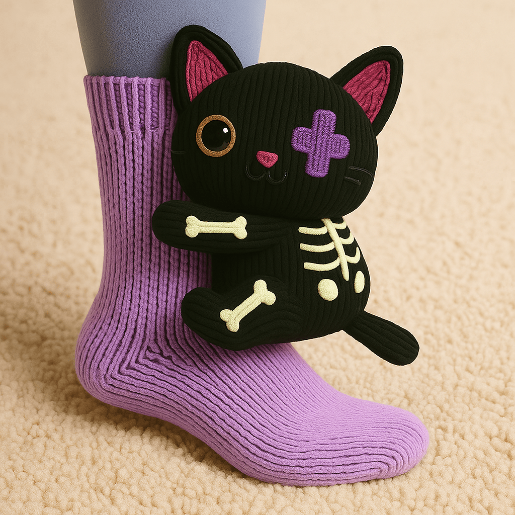 Soft Animal Print Non Slip House Socks